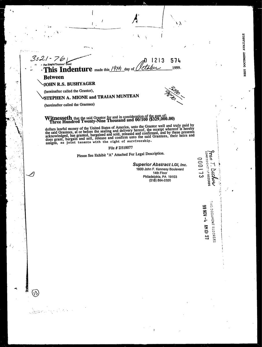 1822 Pine - 1999 Deed 2 document preview