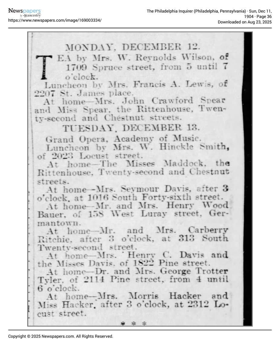 The Philadelphia Inquirer 1904 12 11 Page 36 document preview