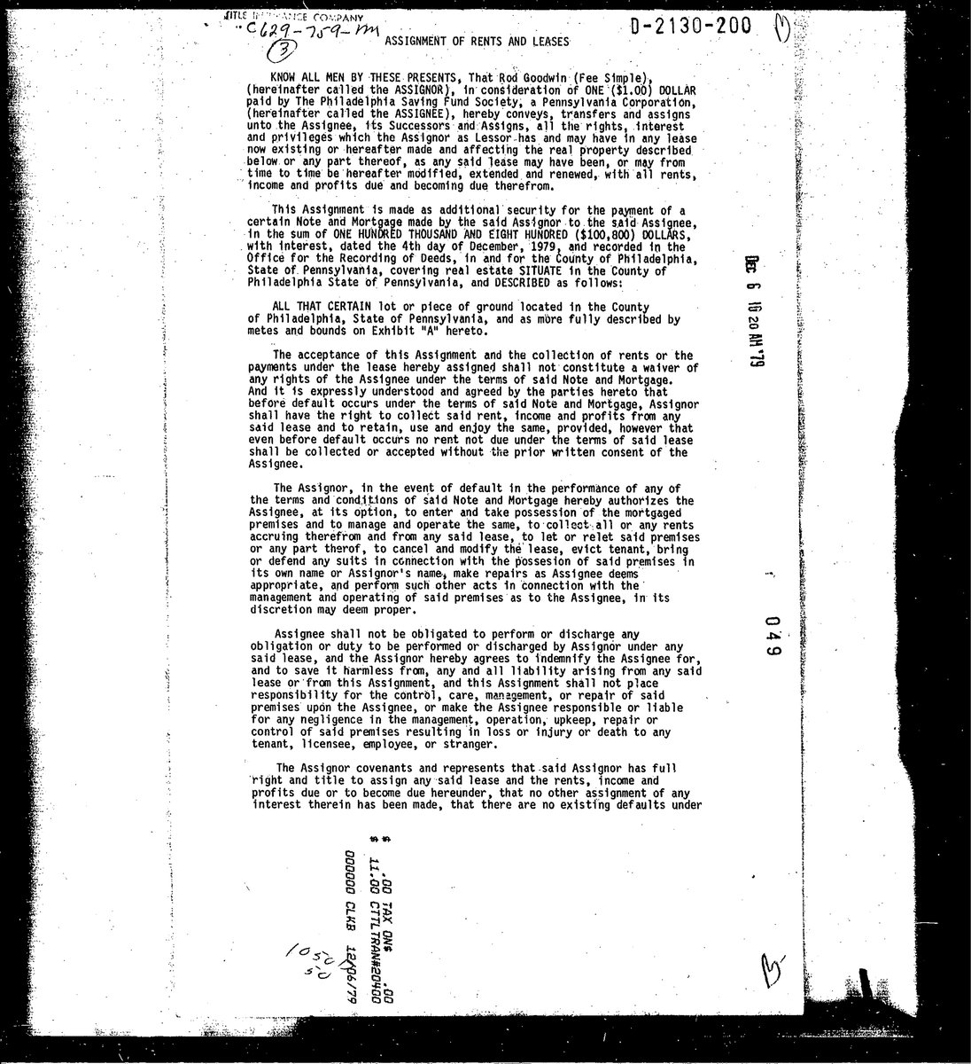 1822 Pine - 1979 Deed document page