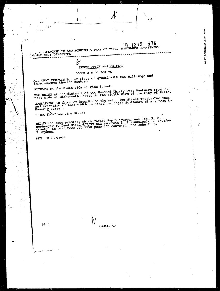 1822 Pine - 1999 Deed 2 document page