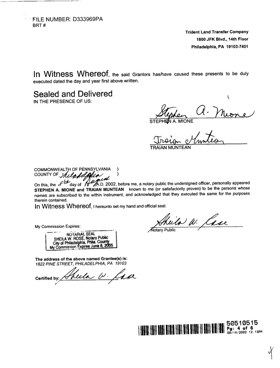 1822 Pine - 2002 Deed document page