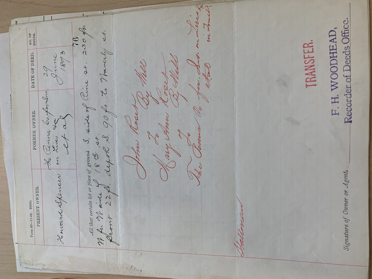 1893 Deed abstract document page