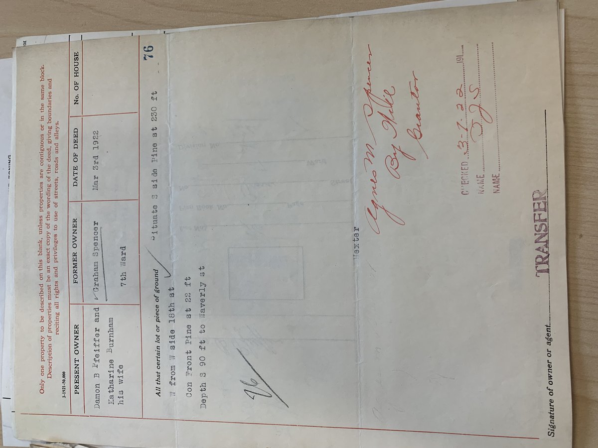 1922 Deed abstract - 1 document page