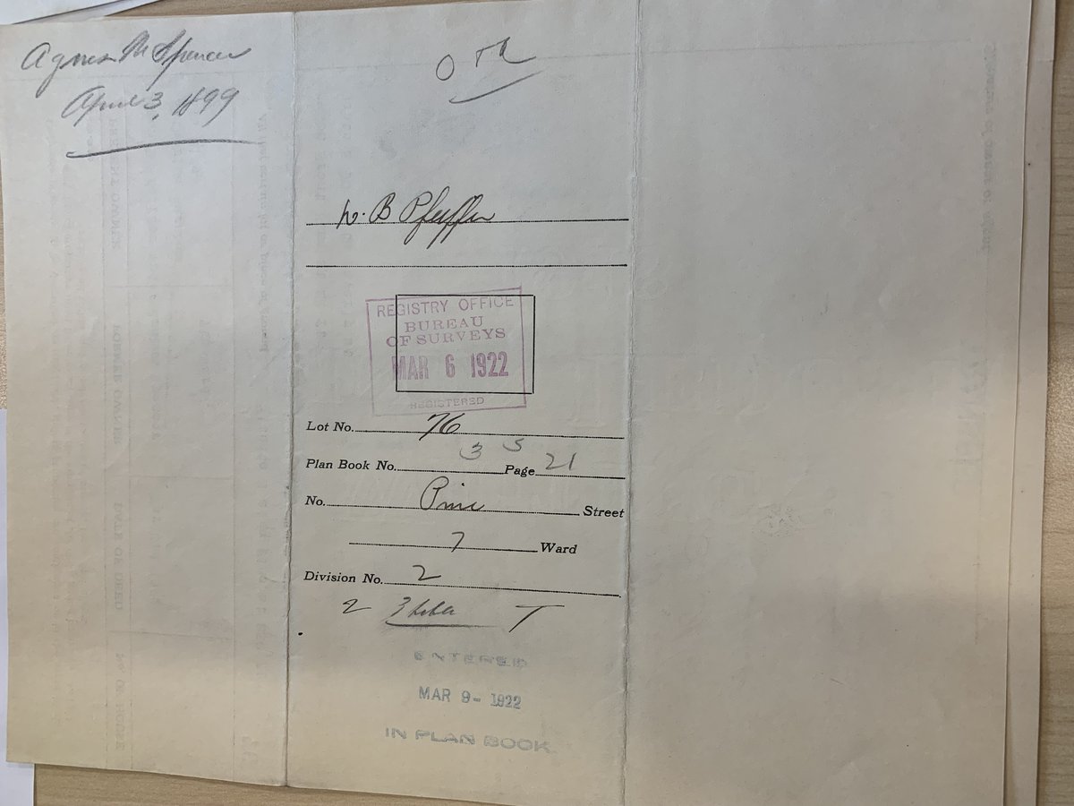 1922 Deed abstract - 2 document page