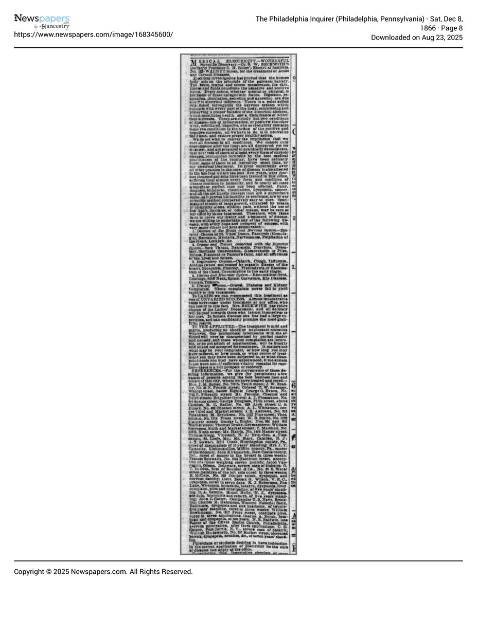 The Philadelphia Inquirer 1866 12 08 Page 8 document page