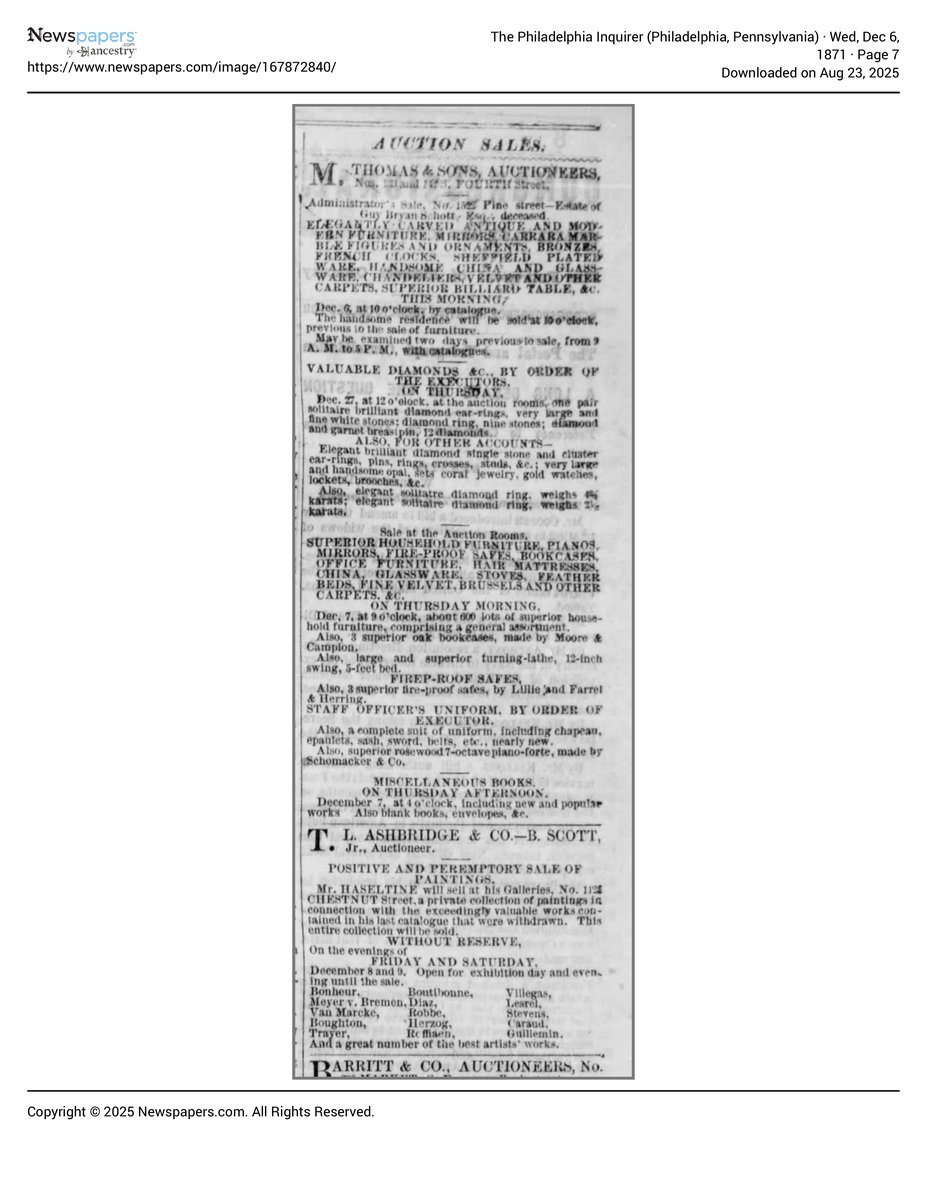 The Philadelphia Inquirer 1871 12 06 Page 7 document page