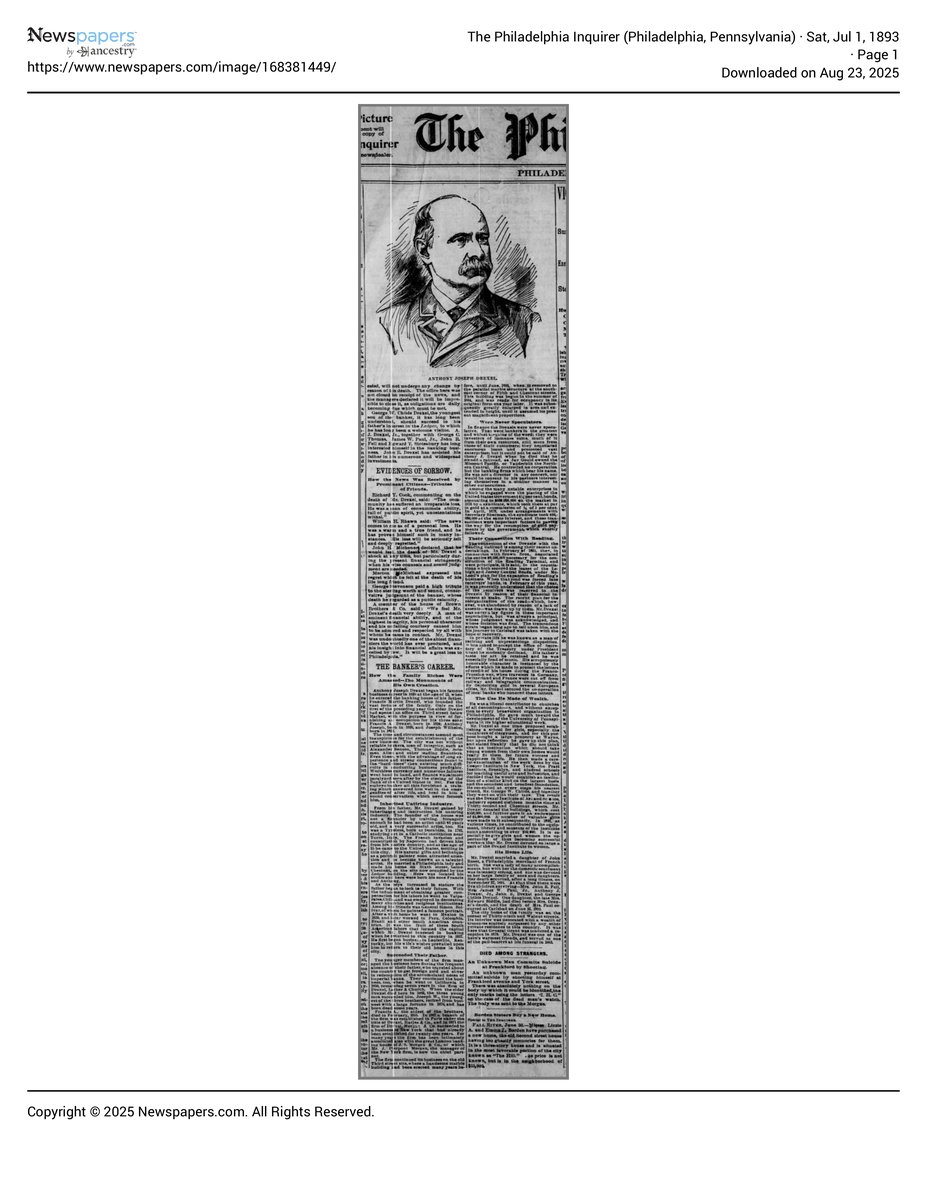 The Philadelphia Inquirer 1893 07 01 Page 1 document page