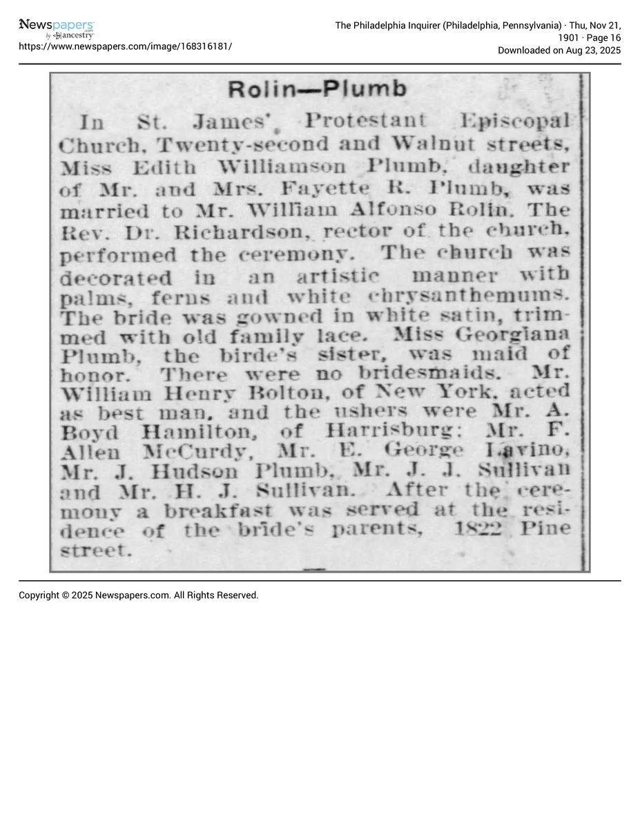 The Philadelphia Inquirer 1901 11 21 Page 16 document page