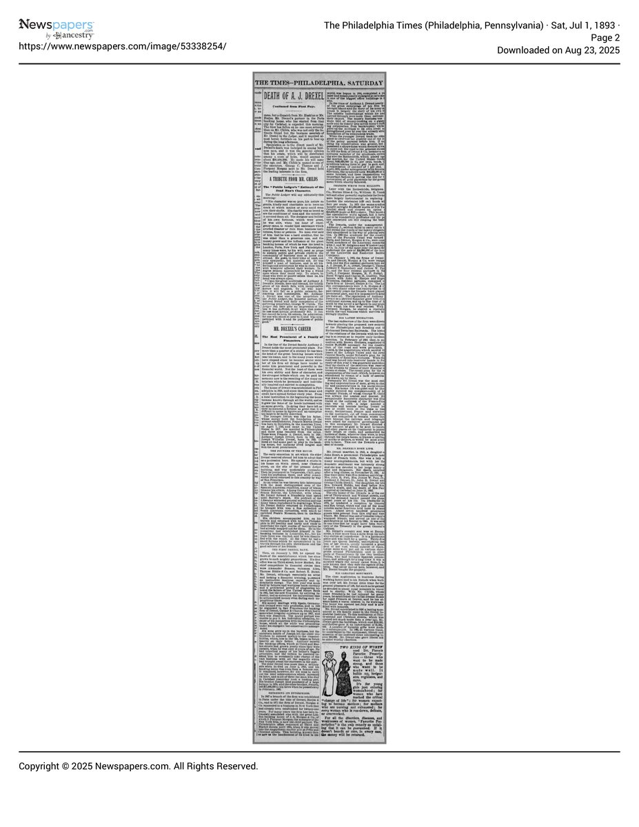 The Philadelphia Times 1893 07 01 Page 2 document page