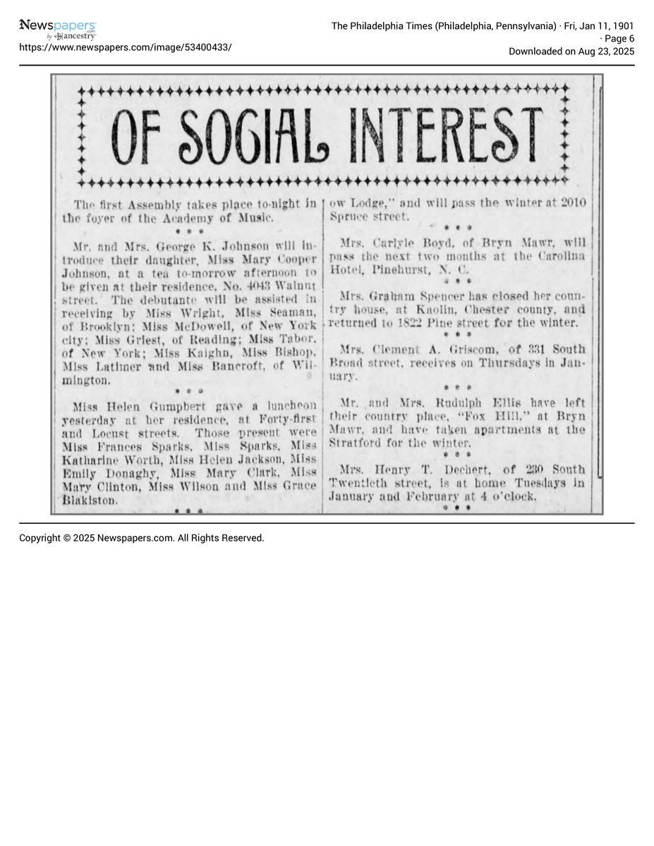 The Philadelphia Times 1901 01 11 Page 6 document page